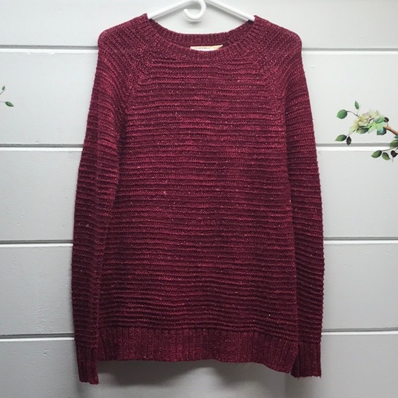 Faded Glory Red Crew Neck Sweater with Cozy Texture - Picture 1 of 3